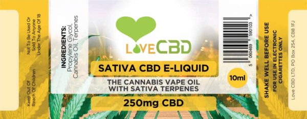 Sativa e-liquid label