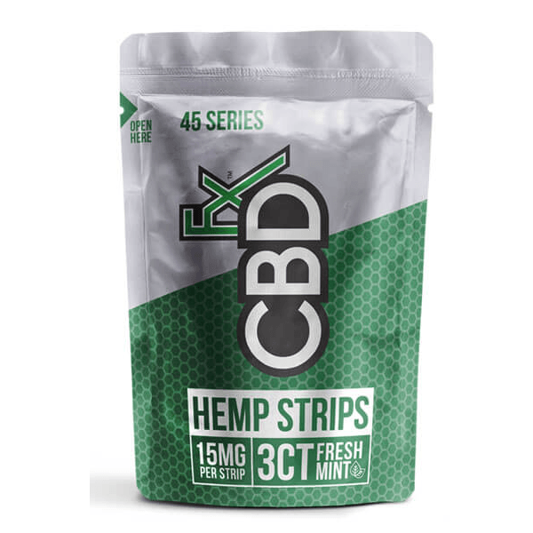 Fresh Mint Hemp Strips 3 Pieces 15mg CBD Each CBDfx