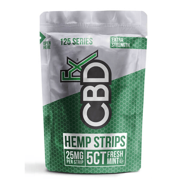 Fresh Mint Hemp Strips 5 Pieces 25mg CBD Each CBDfx